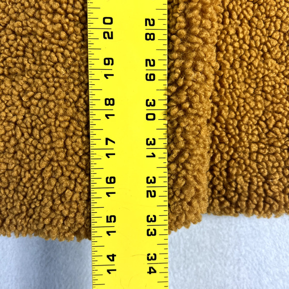 H&M Teddy Coat Jacket Womens XL Orange Brown Fuzzy Comfy Oversized Lined - Picture 4 of 13